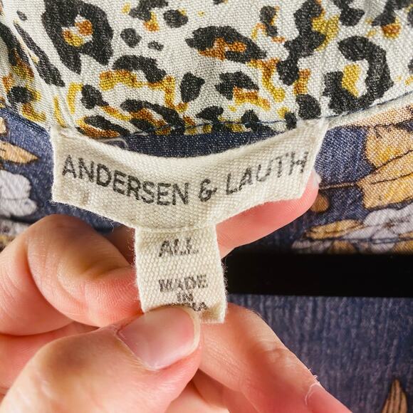 Anthropologie Andersen & Lauth‎ Floral Gray Yellow Open Cardigan One Size - Picture 3 of 6